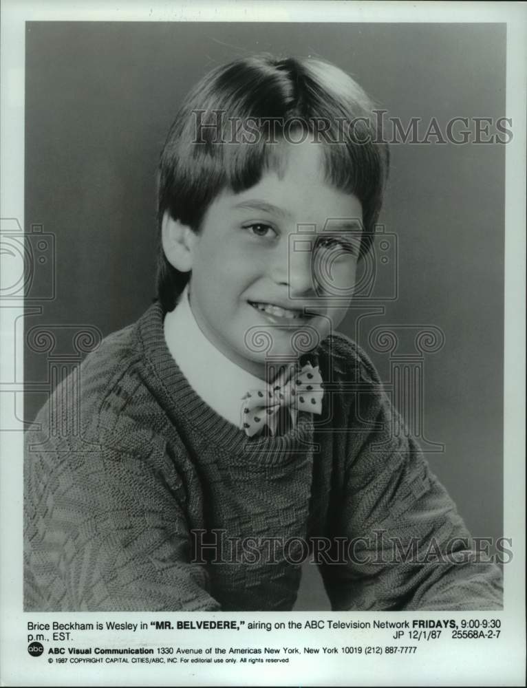 1987 Press Photo Actor Brice Beckham stars in Mr. Belvedere. - Historic Images