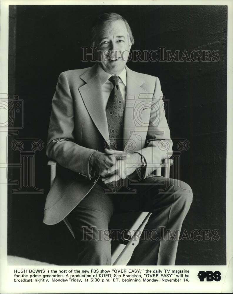 1978 Press Photo Hugh Downs host of the PBS show Over Easy. - Historic Images