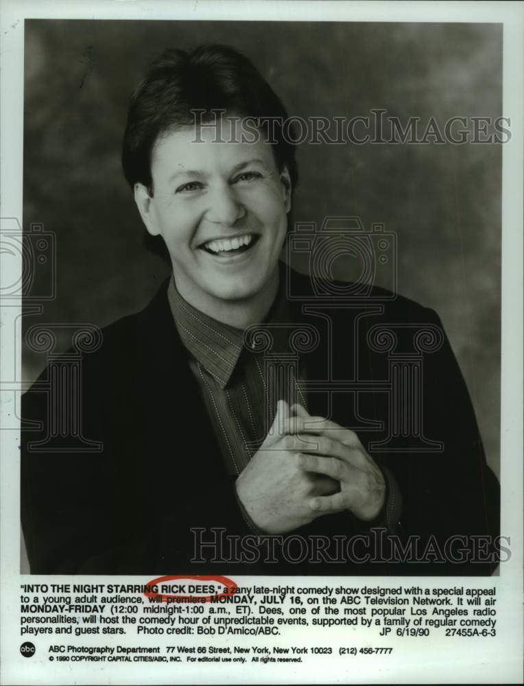 1990 Press Photo Actor Rick Dees stars in "Into The Night" - Historic Images