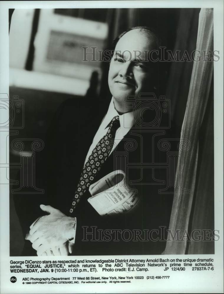 1990 Press Photo George DiCenzo stars in &quot;Equal Justice&quot; dramatic series - Historic Images