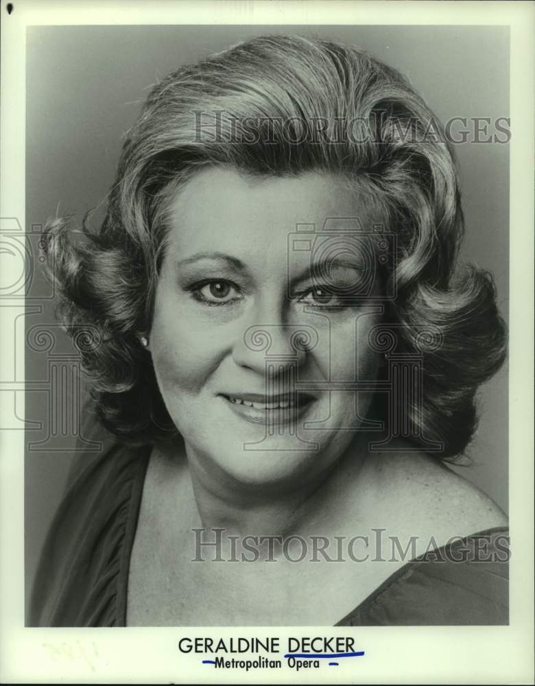 1985 Geraldine Decker, Metropolitan Opera Singer - Historic Images