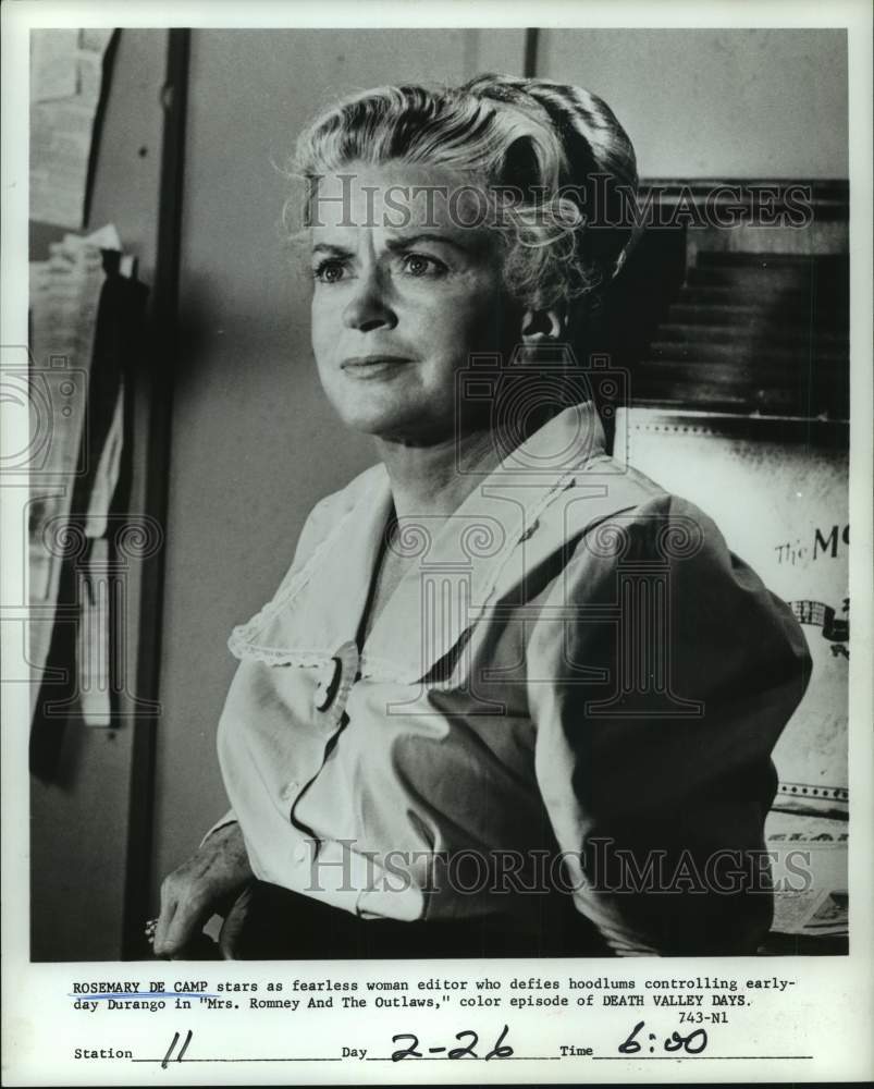 1966 Press Photo Rosemary De Camp on &quot;Death Valley Days&quot; - Historic Images