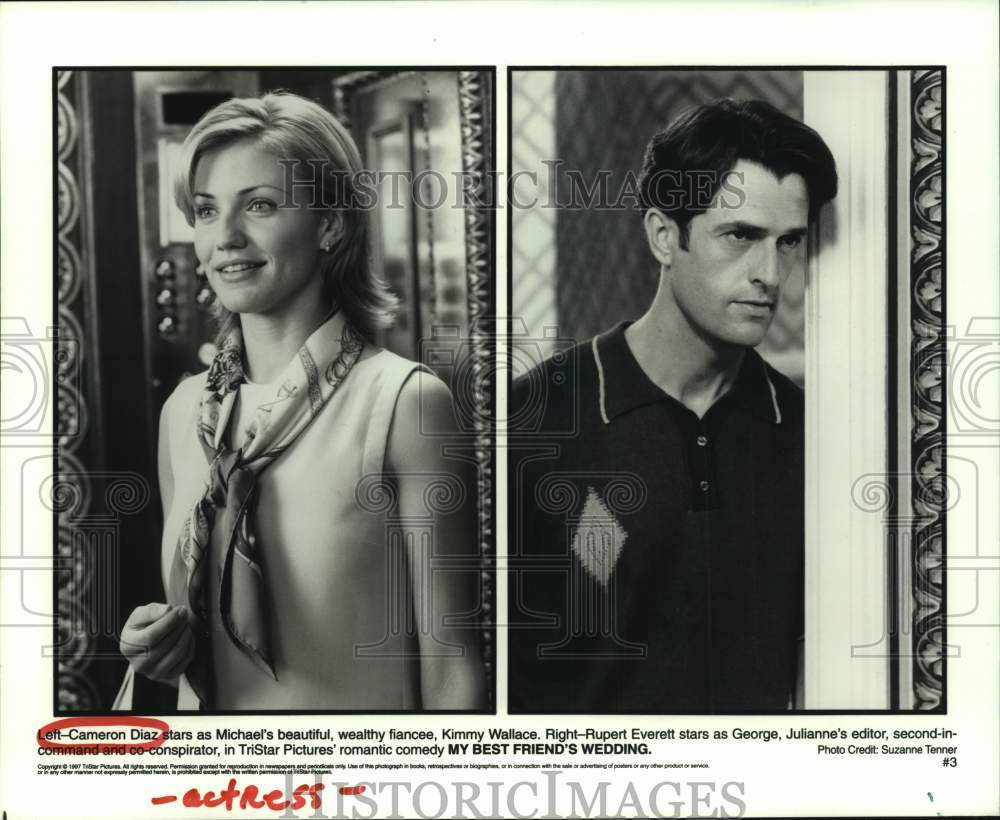 1997 Press Photo Cameron Diaz, Rupert Everett in "My Best Friend's Wedding" - Historic Images