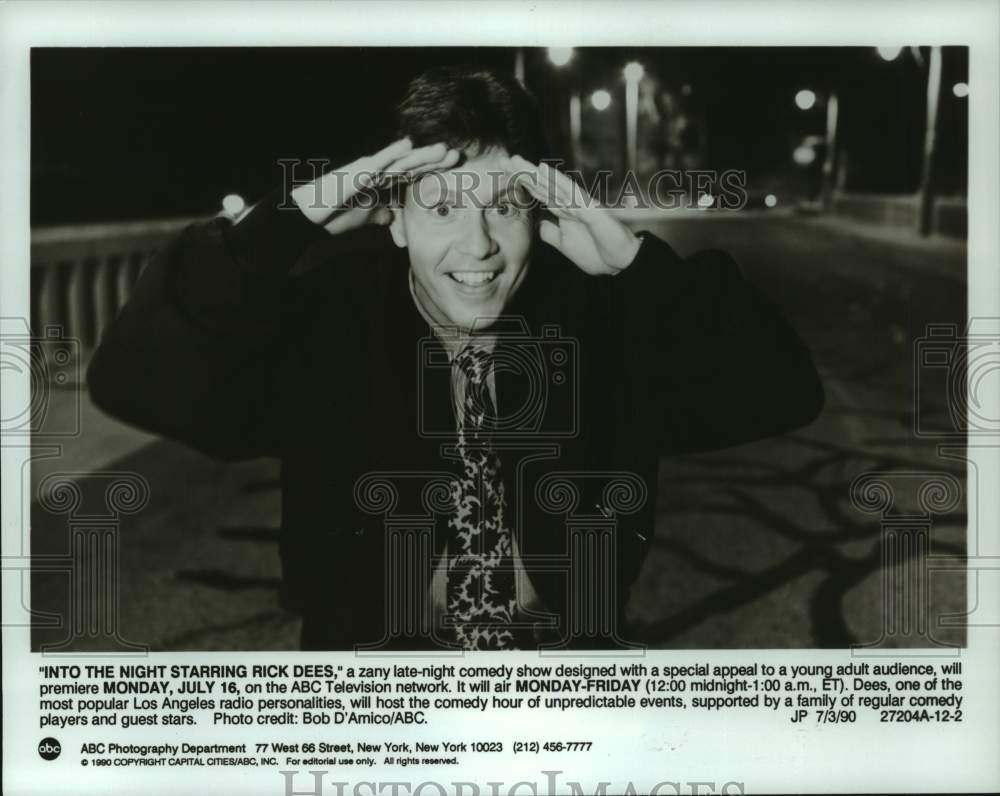 1990 Press Photo "Into the Night Starring Rick Dees," a zany late-night comedy - Historic Images