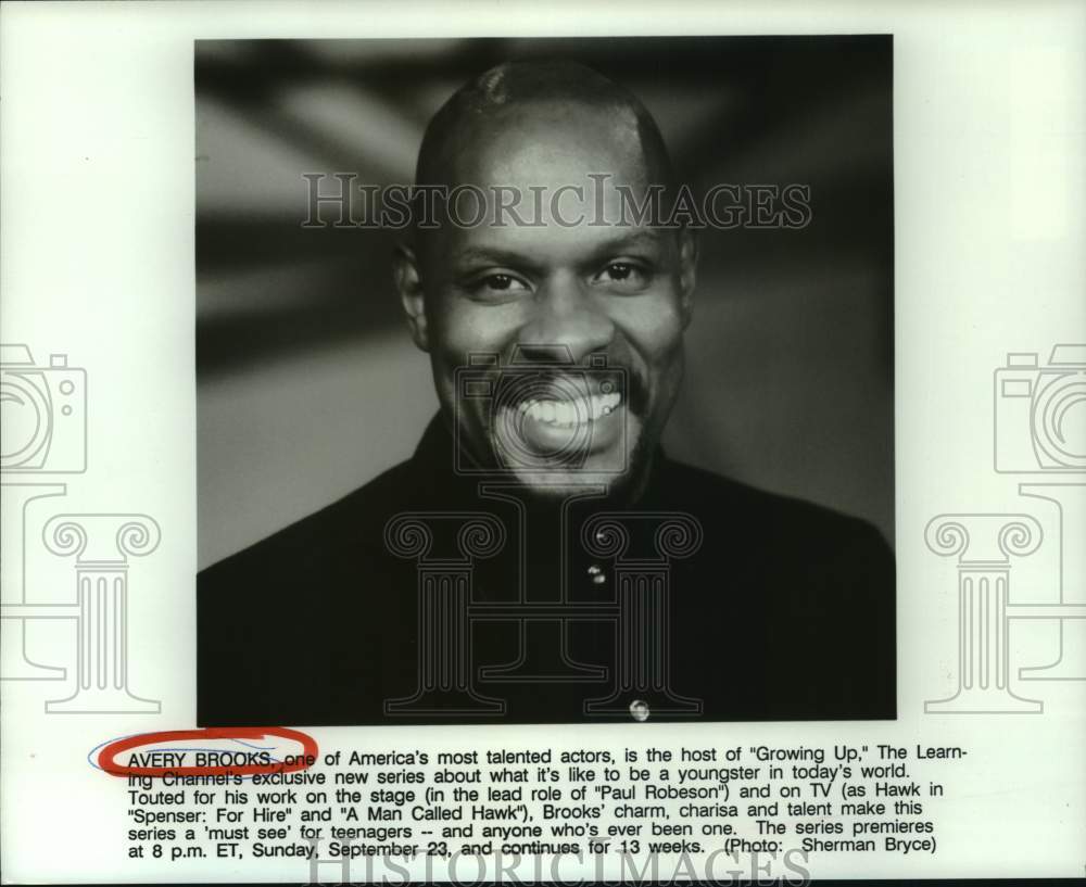 1990 Actor Avery Brooks hosts &quot;Growing Up&quot; - Historic Images