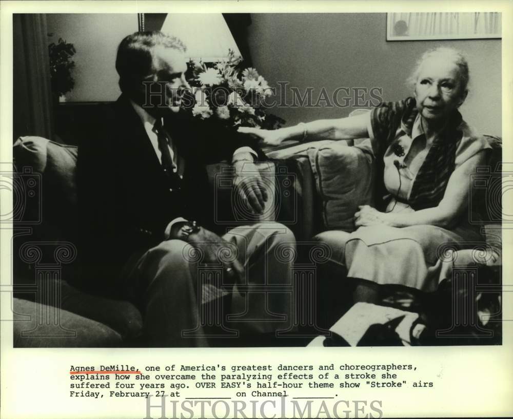 1981 Press Photo Choreographer Agnes DeMille on "Over Easy" - Historic Images