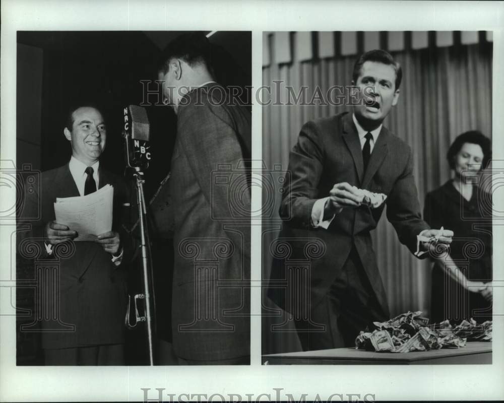 1985 Press Photo Ralph Edwards and Bob Barker Host Truth or Consequences - Historic Images