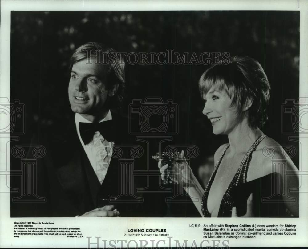 1980 Press Photo Actors Stephen Collins and Shirley MacLaine in Loving Couples - Historic Images