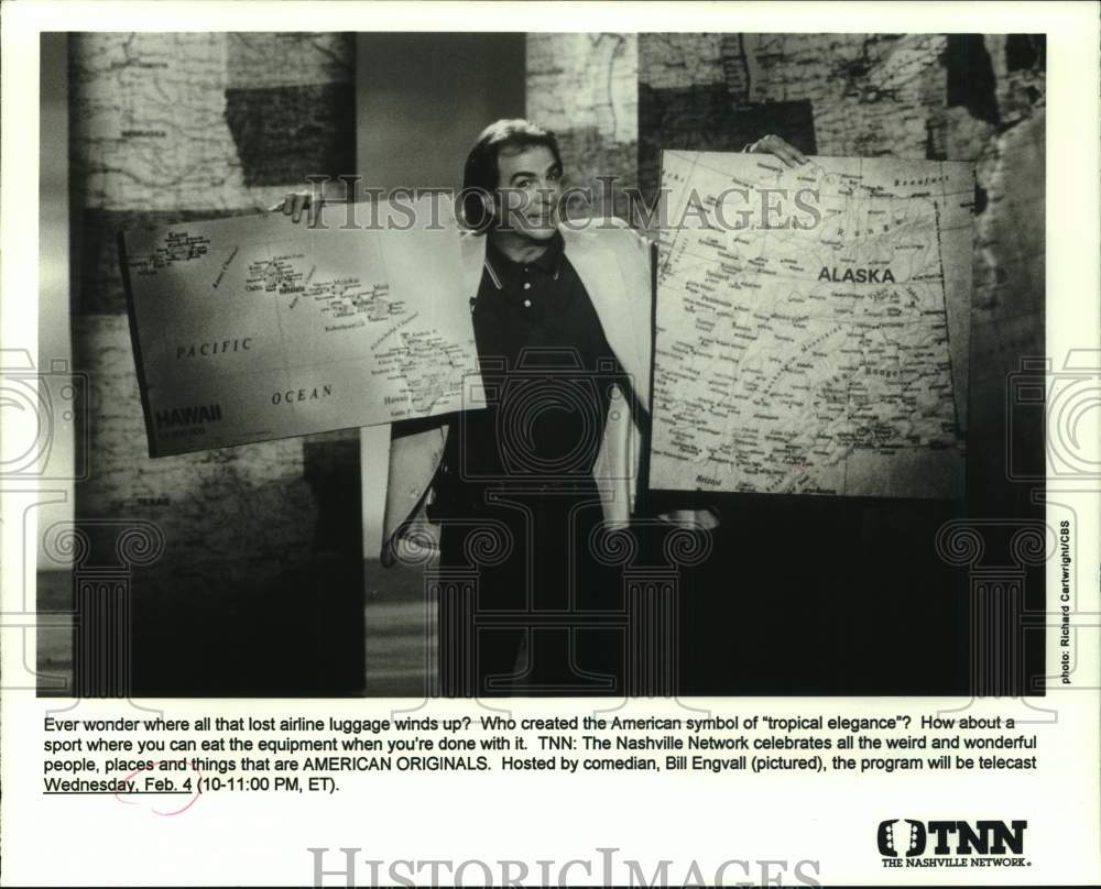 1998 Press Photo Bill Engvall Hosting &quot;American Originals&quot; - Historic Images