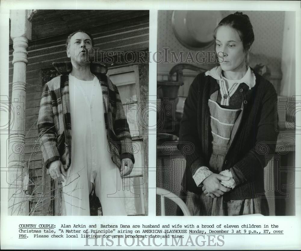 1984 Press Photo Actors Alan Arkin, Barbara Dana scene from American Playhouse. - Historic Images