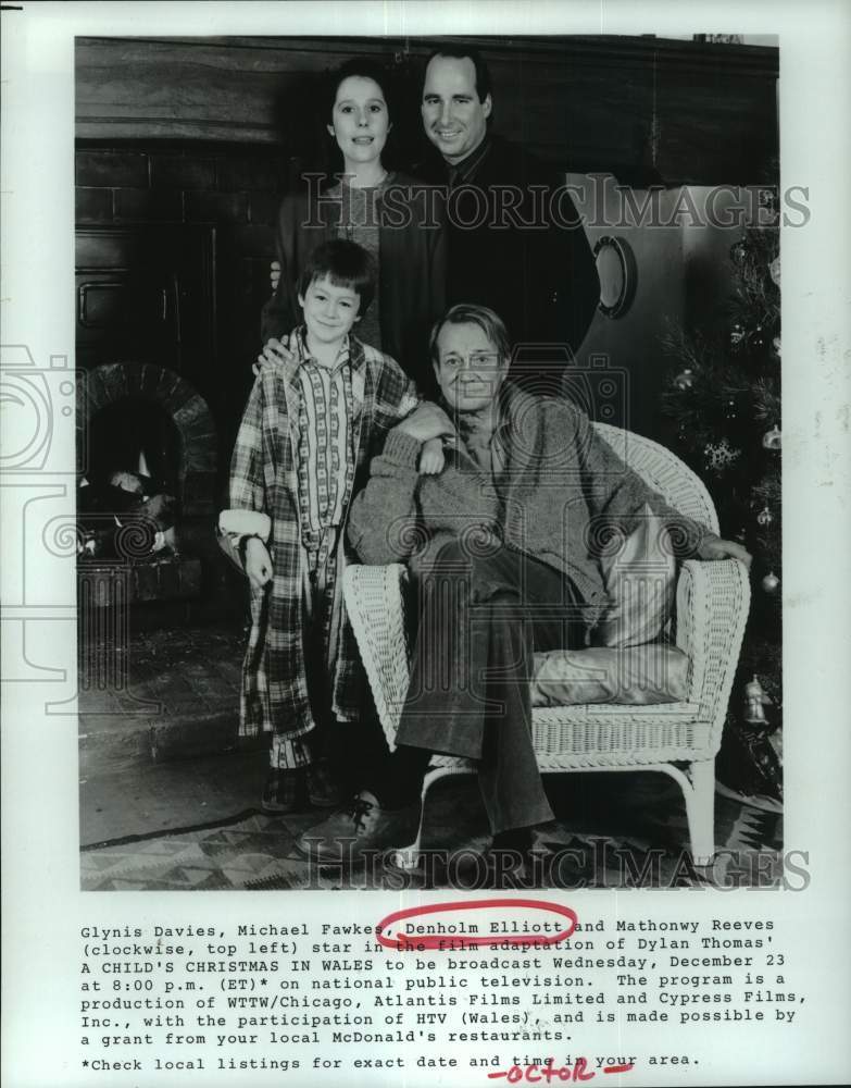 1988 Press Photo Cast of "A Child's Christmas in Wales" film adaptation - Historic Images