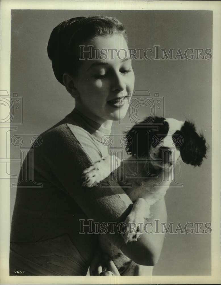 Actress Taina Elg with Dog-Historic Images