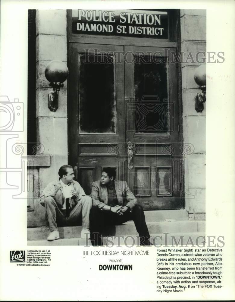 1993 Press Photo Forest Whitaker and Anthony Edwards star in &quot;Downtown&quot; - Historic Images