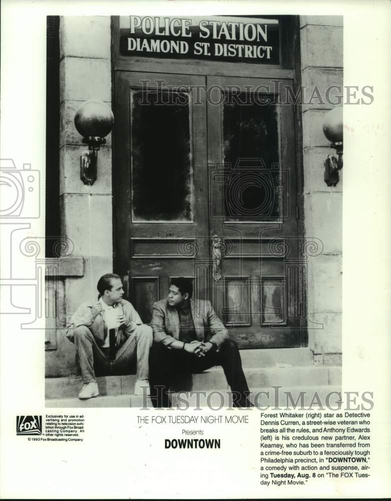 1993 Press Photo Forest Whitaker and Anthony Edwards star in "Downtown" - Historic Images