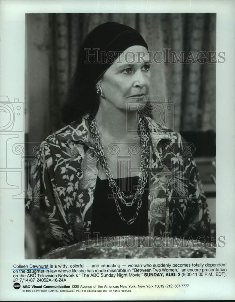 1987 Press Photo Actress Colleen Dewhurst acts in "Between Two Women" - Historic Images