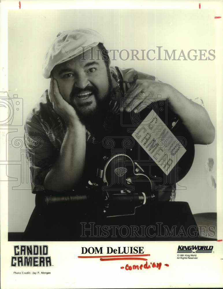 1991 Press Photo Comedian Dom DeLuise on "Candid Camera" - Historic Images