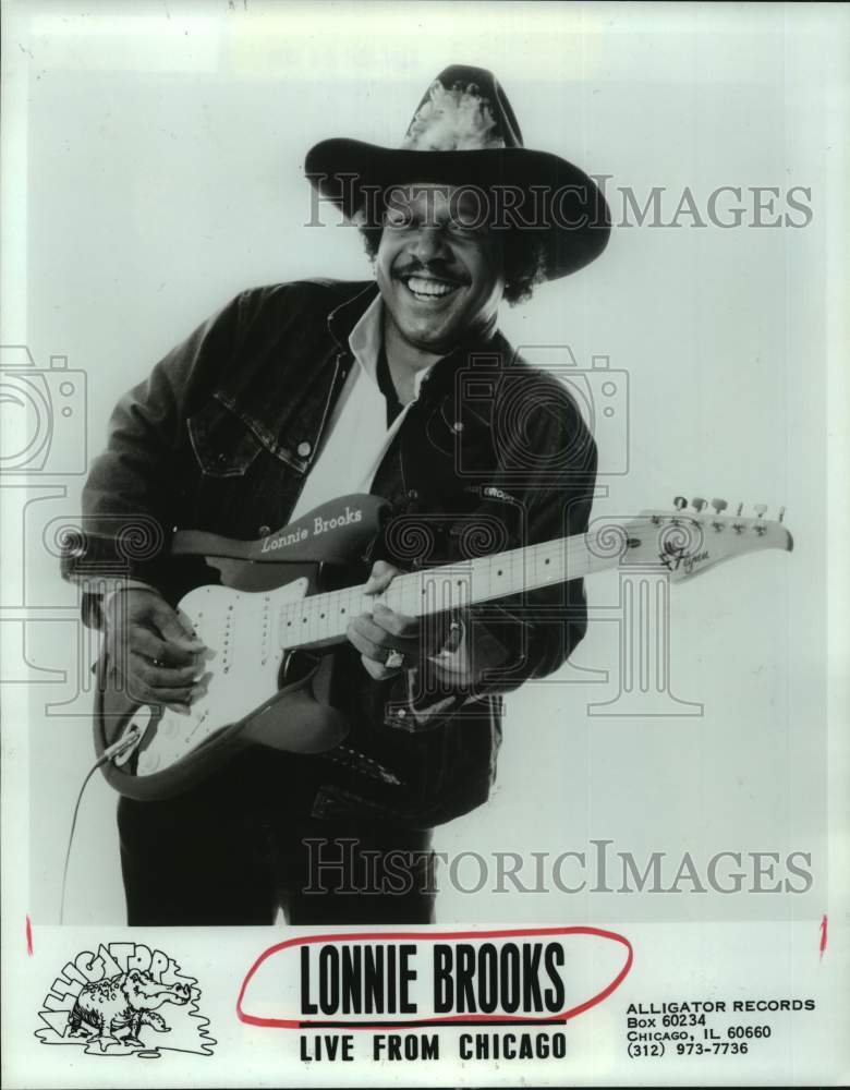 1989 Press Photo Singer and musician Lonnie Brooks in Live From Chicago - Historic Images