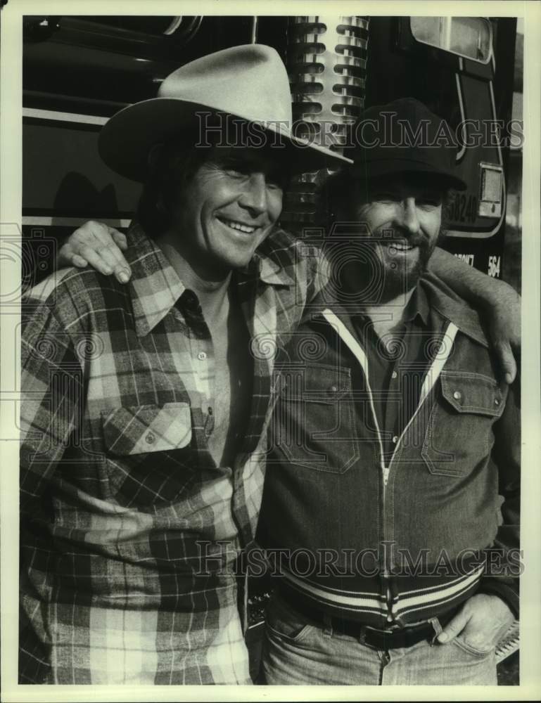 1980 Press Photo Actor James Brolin, Rip Torn in "Steel Cowboy" - Historic Images