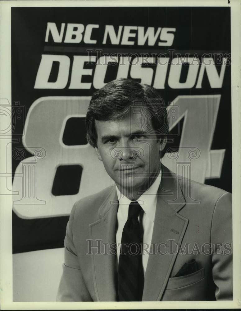 1984 Press Photo NBC News Correspondent Tom Brokaw anchors "Decision '84" - Historic Images