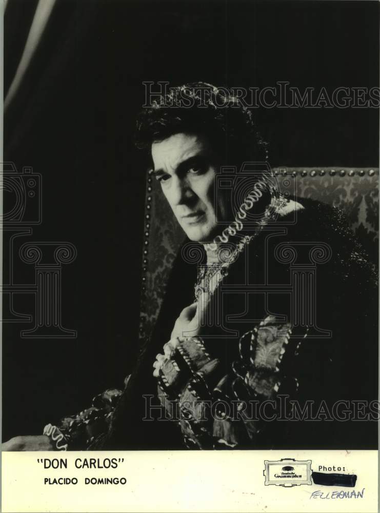 1986 Press Photo Tenor Placido Domingo in "Don Carlos" - Historic Images