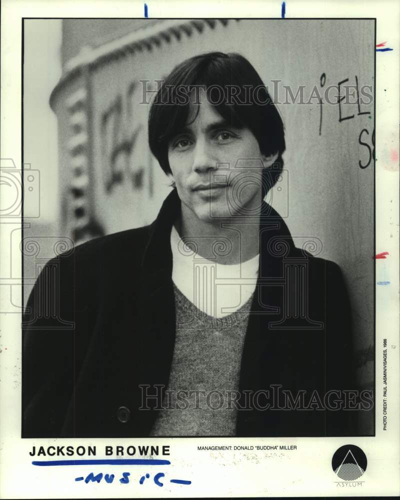 1986 Press Photo Musician Jackson Browne - Historic Images