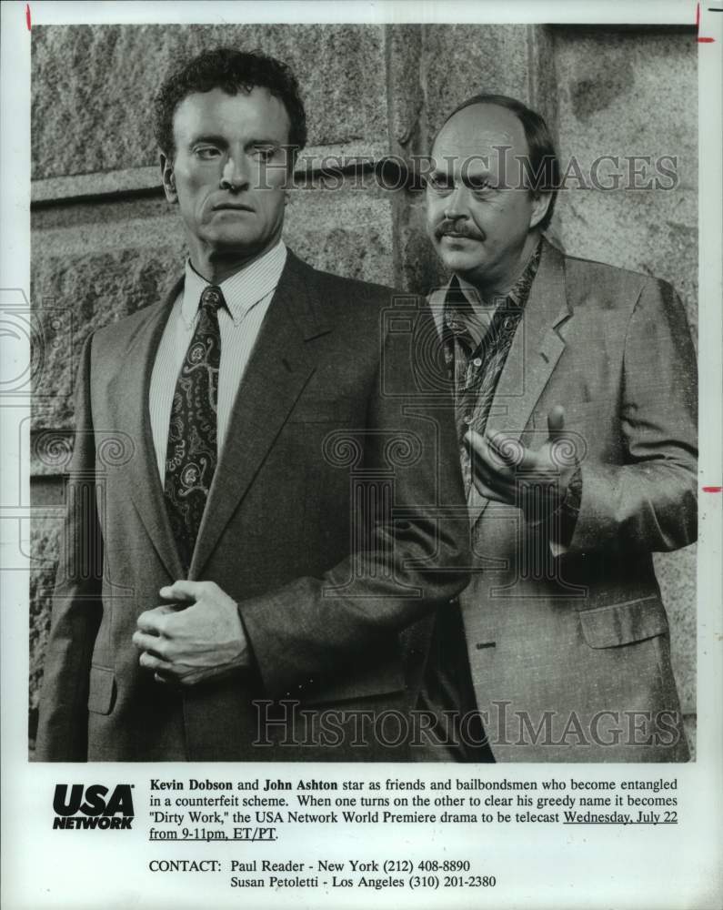 1992 Press Photo Kevin Dobson, John Ashton in "Dirty Work" - Historic Images