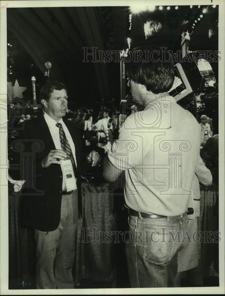 1984 Press Photo Steve Delaney at Democratic National Convention, San Francisco - Historic Images