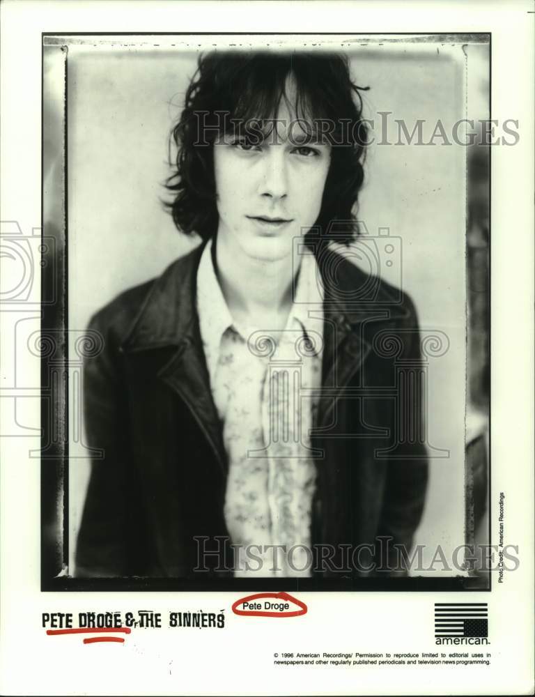 1996 Press Photo Pop Star Pete Droge and The Sinners - Historic Images