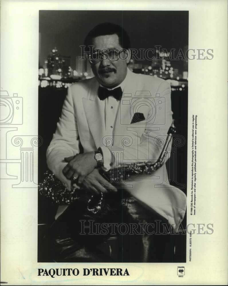 1988 Press Photo Musician Paquito D'Rivera - Historic Images