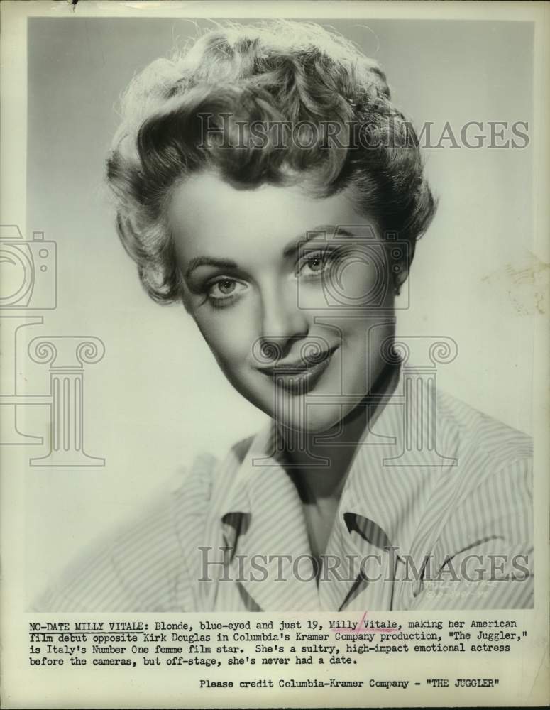 Press Photo Actress Milly Vitale in "The Juggler" - Historic Images