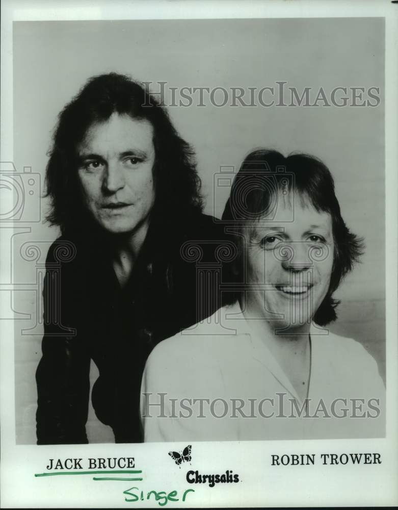 1983 Press Photo Singer Jack Bruce with Robin Trower - Historic Images