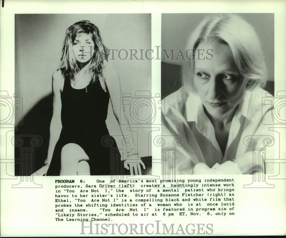 1987 Press Photo Sara Driver and Suzanne Fletcher of &quot;You Are Not I&quot; - Historic Images