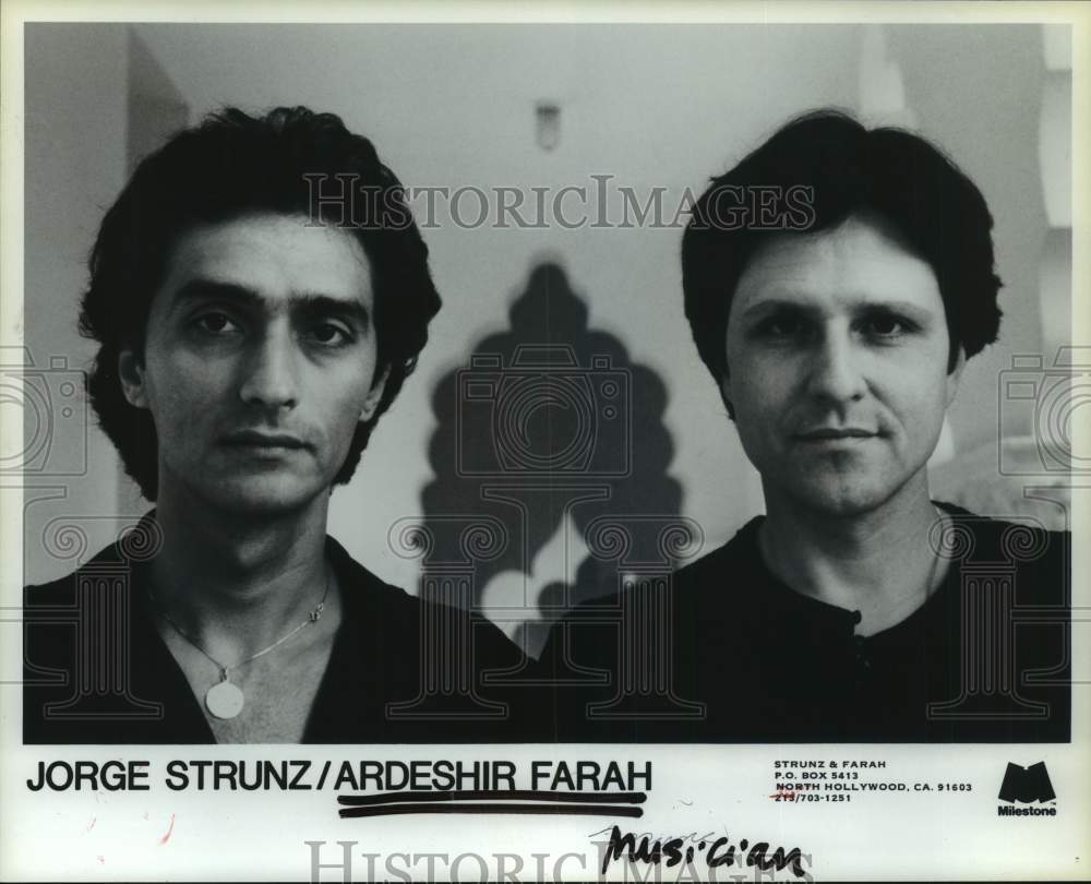 1984 Press Photo Musician Jorge Strunz / Ardeshir Farah - Historic Images