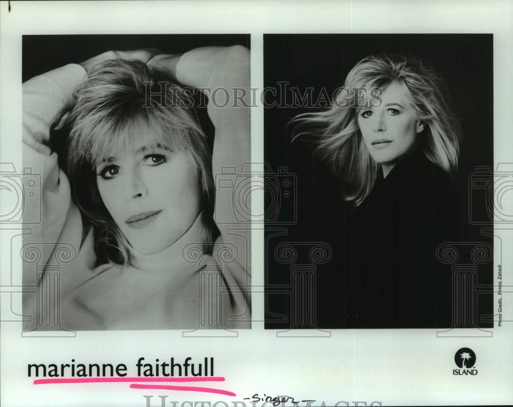 1995 Press Photo Singer Marianne Faithfull - Historic Images