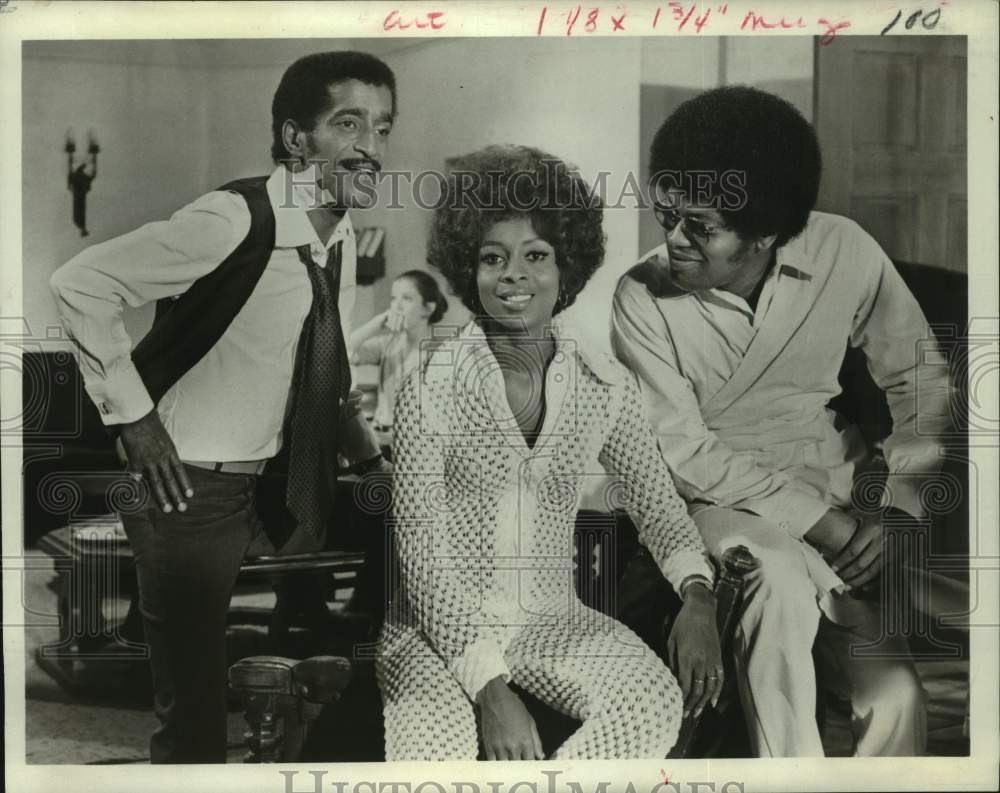 1970 Press Photo Sammy Davis Jr., Lola Falana, Clarence Williams, III, Mod Squad - Historic Images