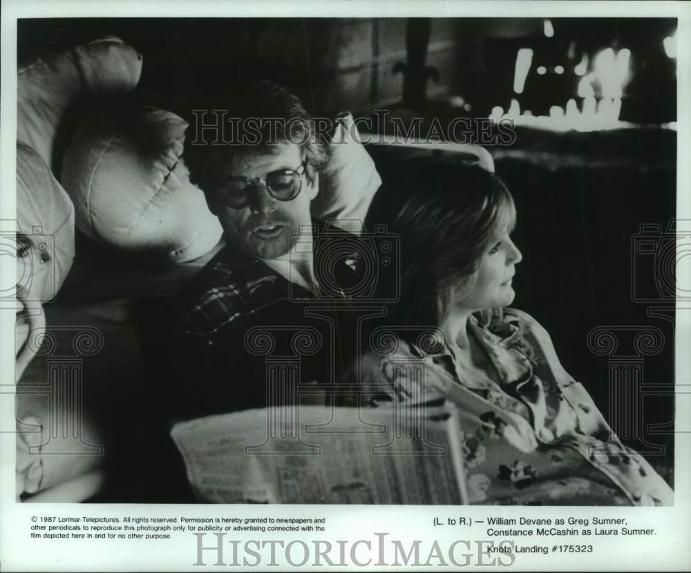 1987 Press Photo William Devane, Constance McCashin in "Knots Landing" - Historic Images