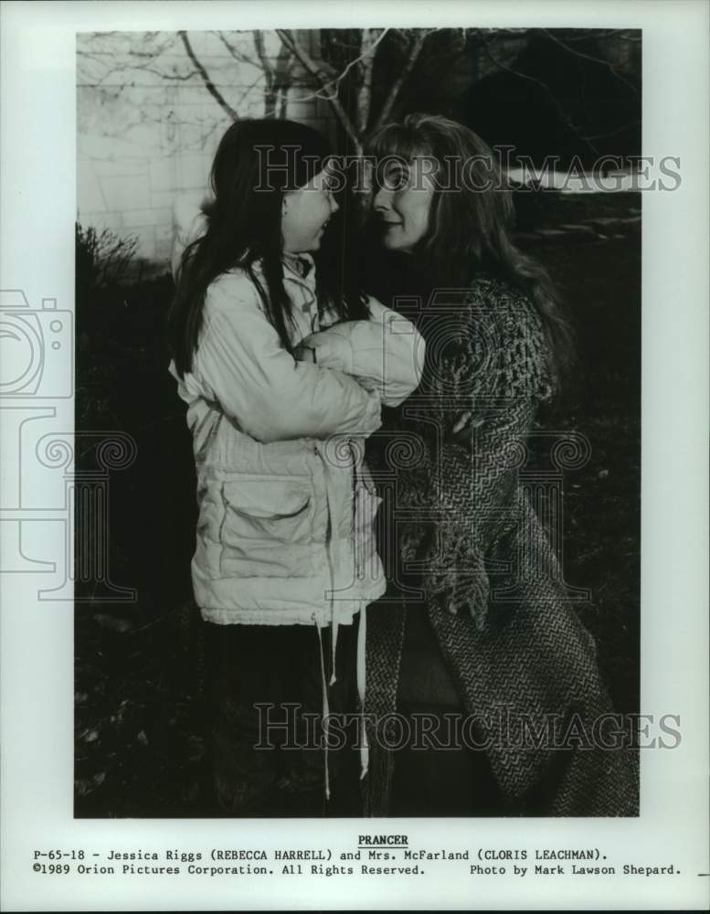 1989 Press Photo Rebecca Harrell and Cloris Leachman in Scene From &quot;Prancer&quot; - Historic Images