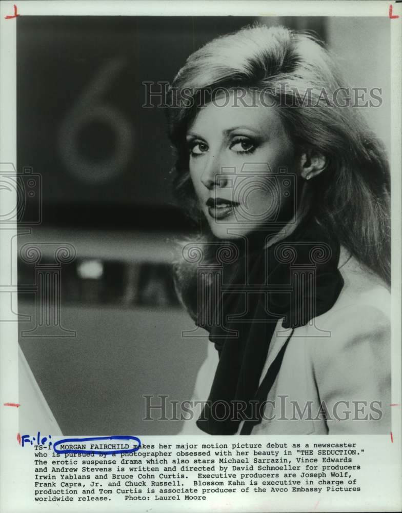 1985 Press Photo Morgan Fairchild stars in &quot;The Seduction&quot; - Historic Images