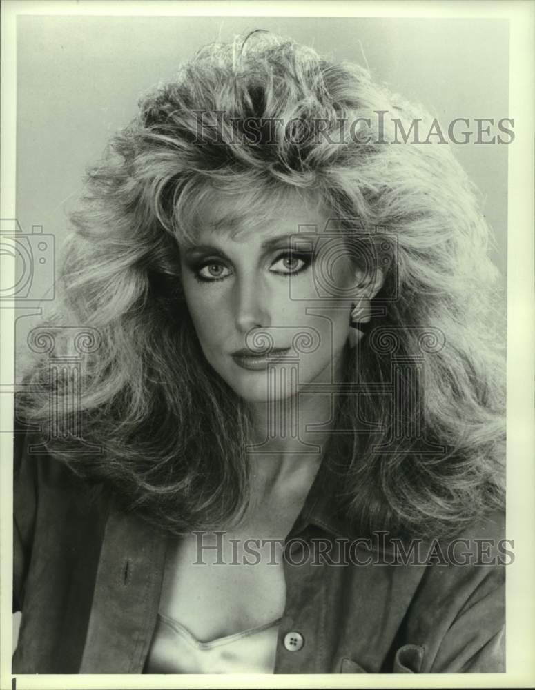 1986 Press Photo Actress Morgan Fairchild hosts &quot;Our Planet Tonight&quot; - Historic Images