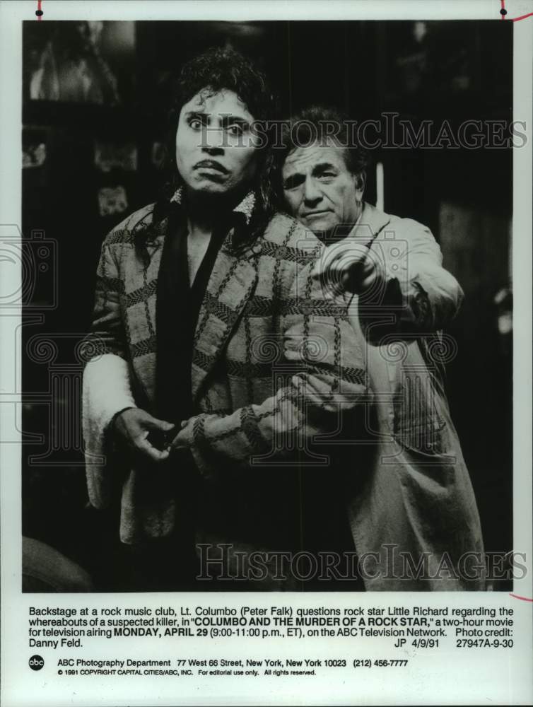 1991 Press Photo "Columbo and The Murder of A Rock Star" Movie Scene - Historic Images