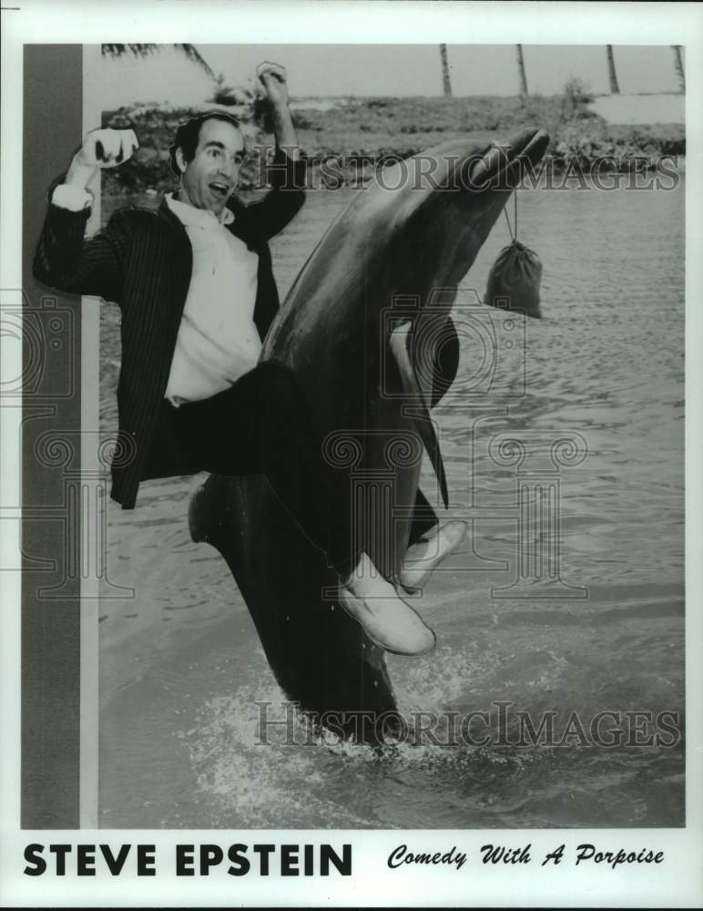 1987 Press Photo Comedian Steve Epstein in &quot;Comedy With A Porpoise&quot; - Historic Images