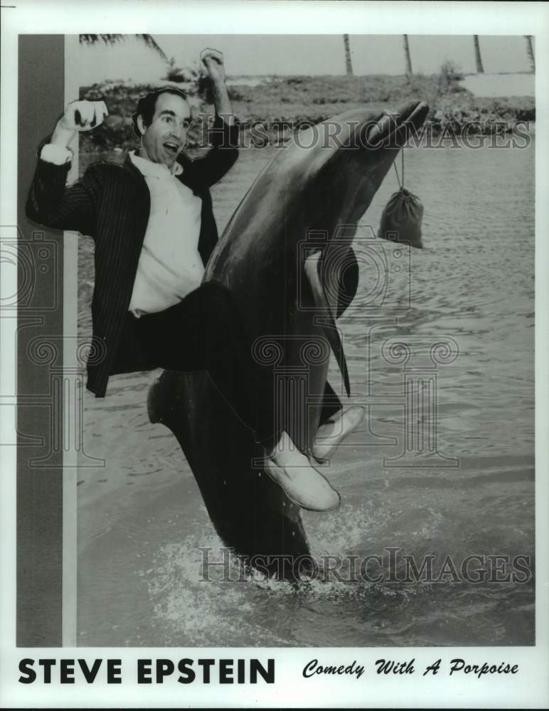 1987 Press Photo Comedian Steve Epstein in "Comedy With A Porpoise" - Historic Images