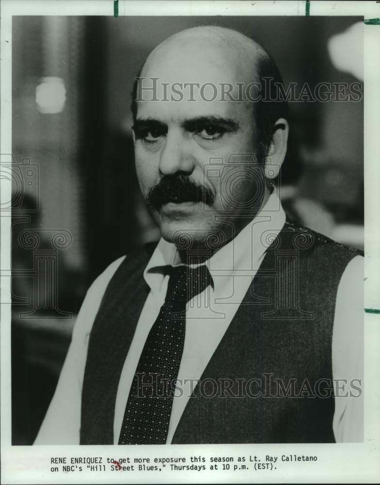 1985 Press Photo Actor Rene Enriquez on &quot;Hill Street Blues&quot; - Historic Images