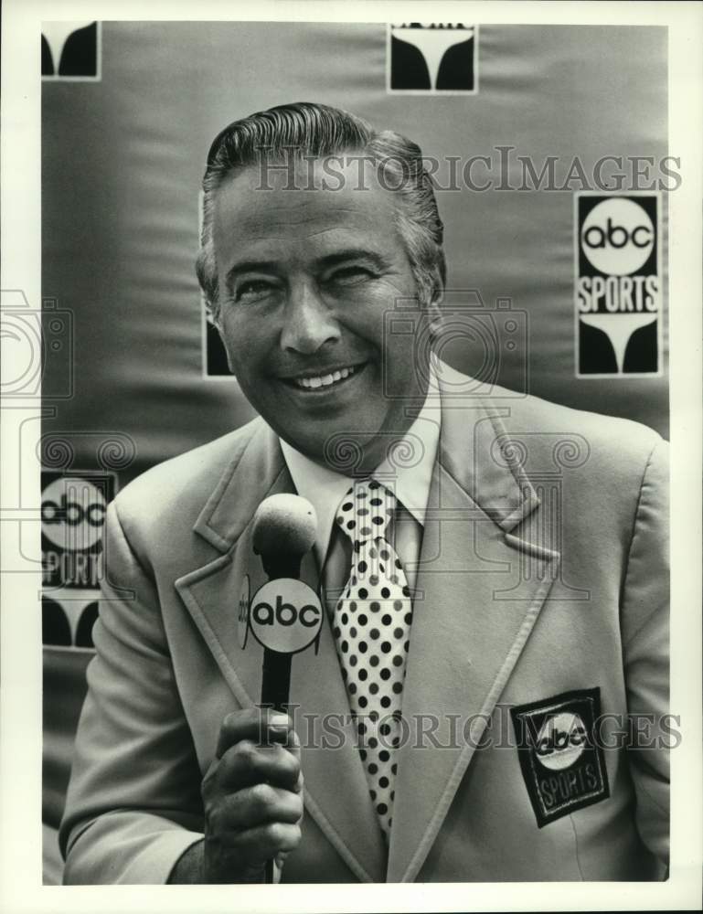 1975 Press Photo ABC Sports Commentator Bill Flemming - hcp42367 - Historic Images