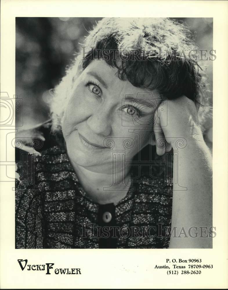 1991 Press Photo Folk Musician Vicki Fowler - Historic Images
