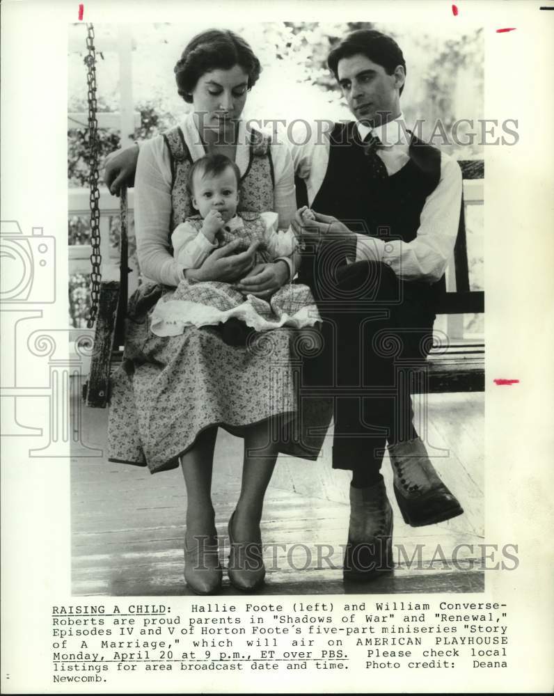 1987 Press Photo Actors Hallie Foote and William Converse-Roberts - Historic Images