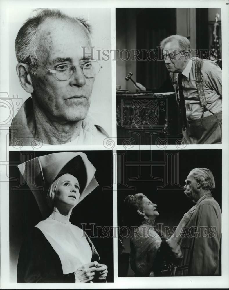 1985 Press Photo Henry Fonda, Melvyn Douglas, Julie Harris and Hallmark Actors - Historic Images