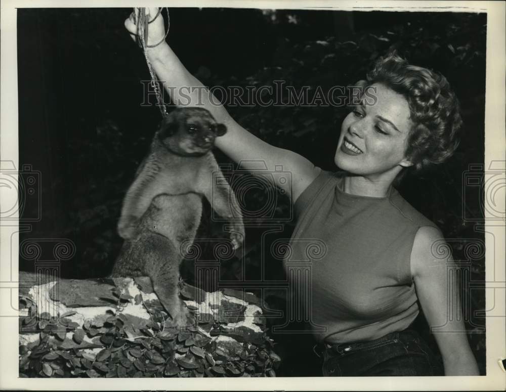 1956 Sally and Her Pet Kinkajou-Historic Images