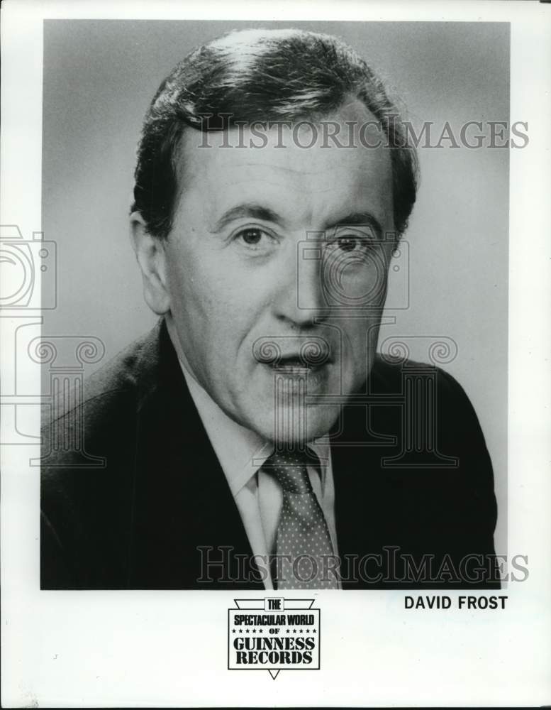 1987 Press Photo David Frost, Hosts &quot;The Spectacular World of Guinness Records&quot; - Historic Images