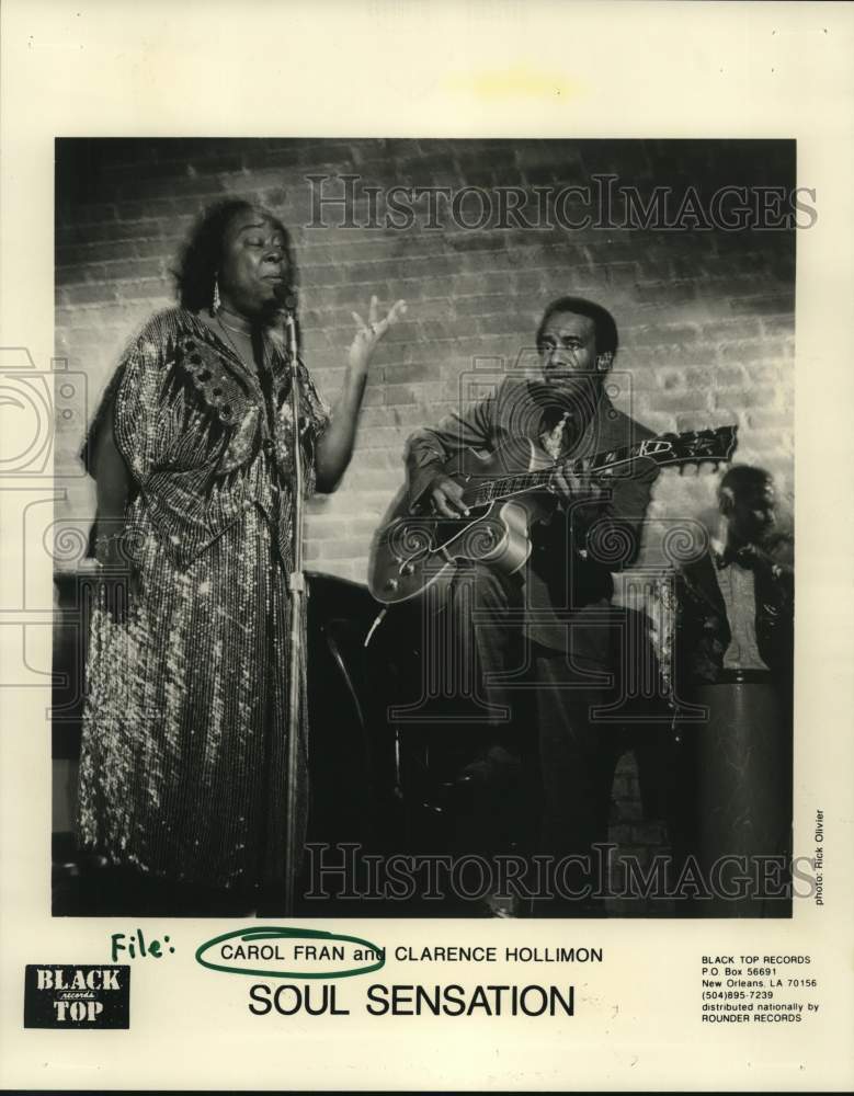 1994 Press Photo Blues musicians Carol Fran and Clarence Hollimon - Historic Images